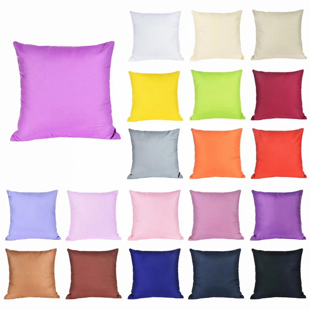 

Solid Color Cushion Cover Polyester Pillowcase Cushion Cover For Sofa Living Room Car 40*40cm Multicolor Pillow Case Decoration