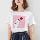 Женская Футболка Harajuku с принтом руки розы, летние топы, Повседневная модная футболка с коротким рукавом, Camiseta Mujer