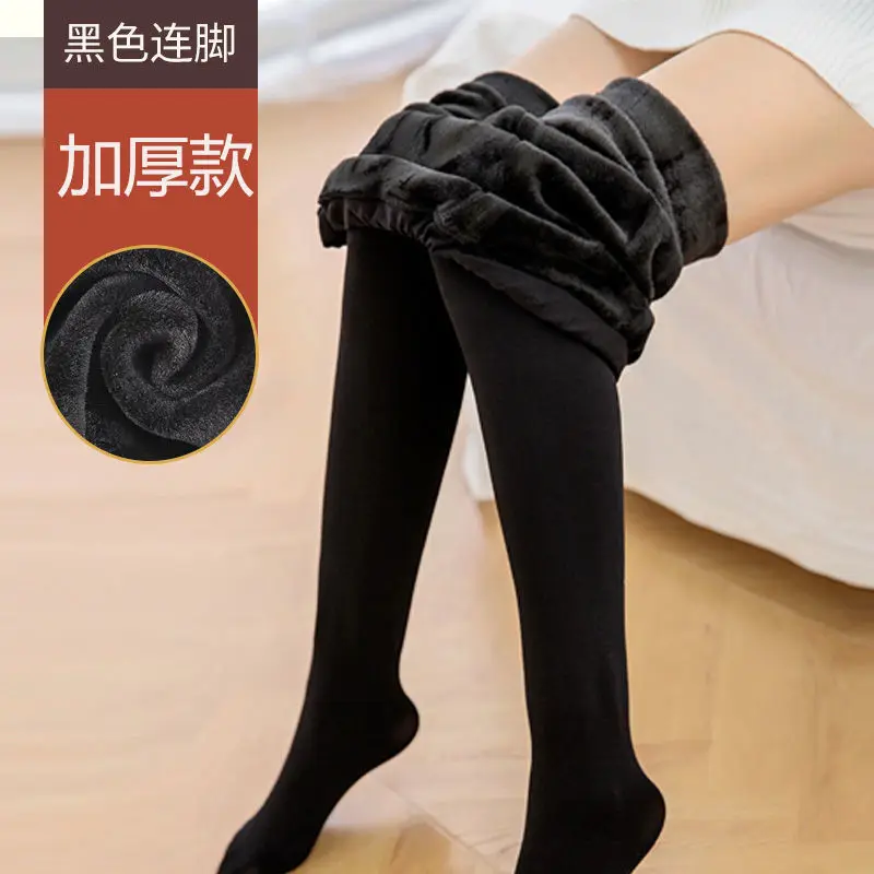 Winter Pregnant Women Black Leggings for Maternity Warm Soft Velvet Pants Pregnancy Inner Wool Clothes