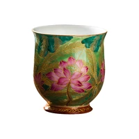 jingdezhen cloisonne enamel ceramic tea cup enamel master cup single enamel lotus individual kungfu tea cup