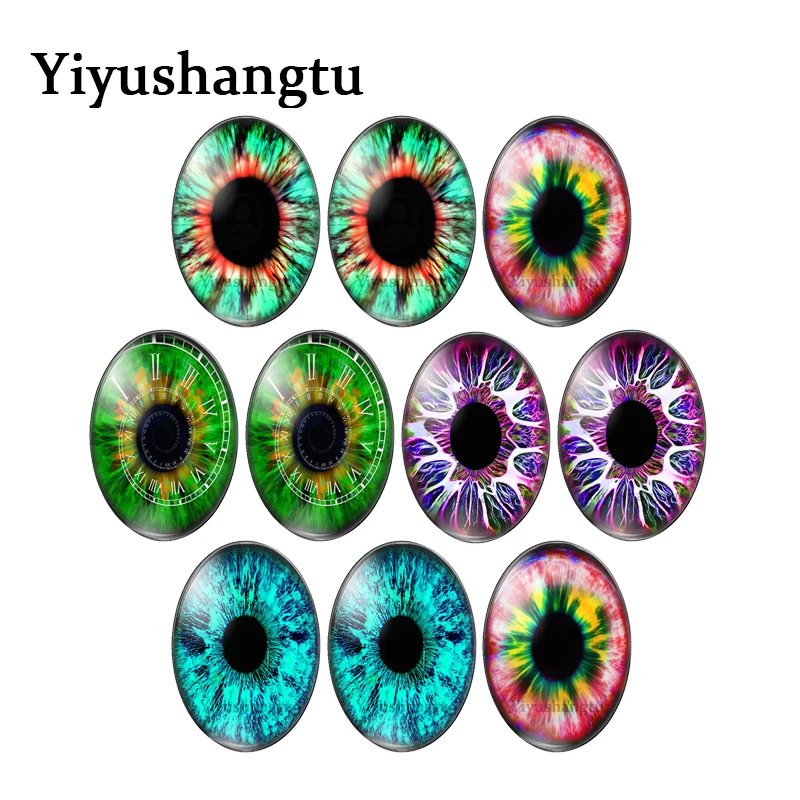 

In Pairs animal Cat Dragon Eyes Jewelry pendant 13x18mm/18x25mm/30x40mm Oval photo glass cabochon demo flat back Making findings