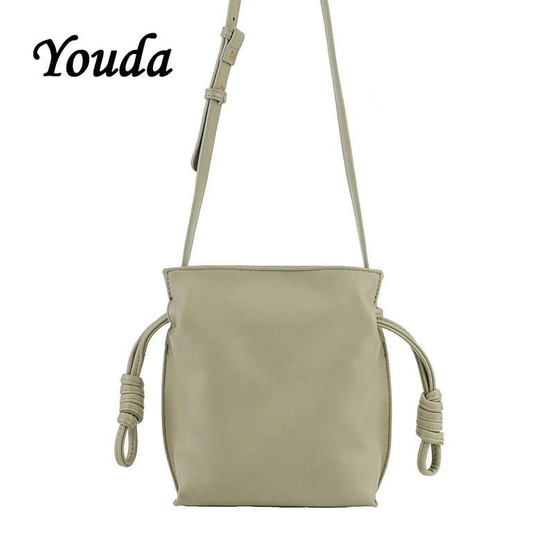 Youda оригинальный шнурок простая сумка на плечо сплошной цвет PU Материал Дамы