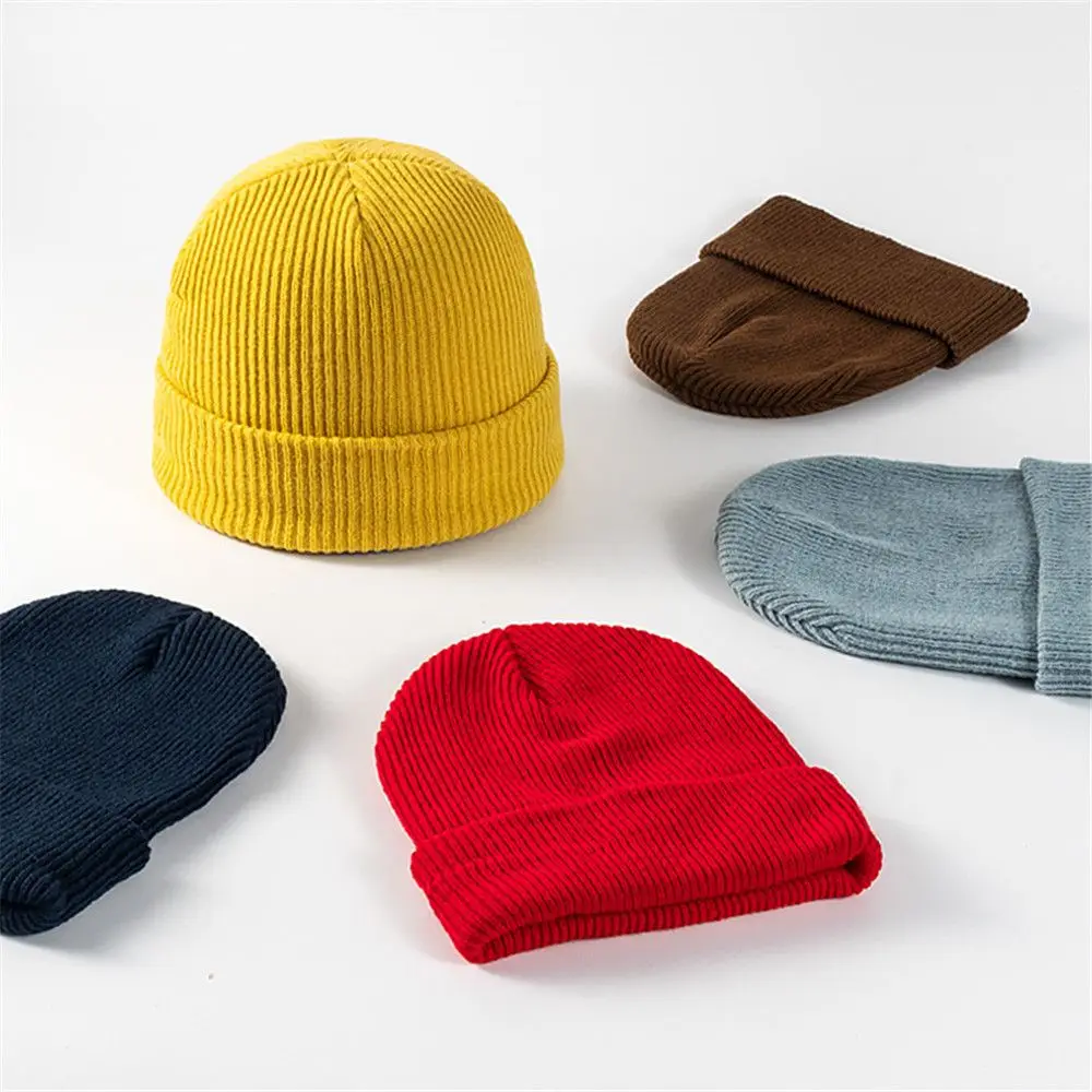 

High Elastic Warm Ski Hats Knit Skull Cap Cuffed Beanies Beanie Hat Winter Hat