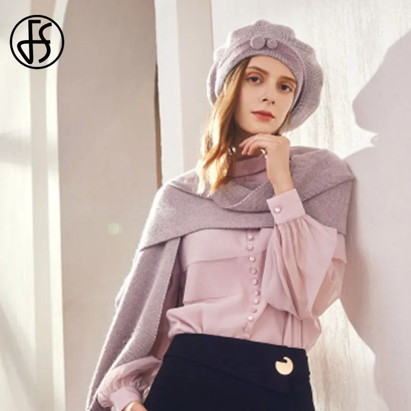 FS французский артист шерстяной зимний берет для женщин шапка элегантная женская