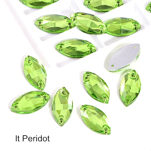 light Peridot Многие Цвета лошадиный глаз пришить стразы маркиза, головастой формы лист с украшением в виде кристаллов Стекло пришить стразы свадебное платье Y1651 - Цвет: light Peridot