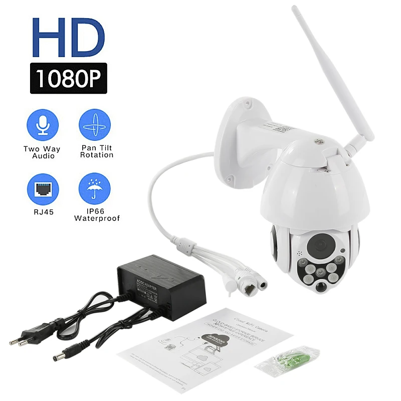 2MP беспроводная Wifi камера 1080P Full color HD, ip-камера PTZ наружная Водонепроницаемая камера ночного видения наружная сетевая камера наблюдения