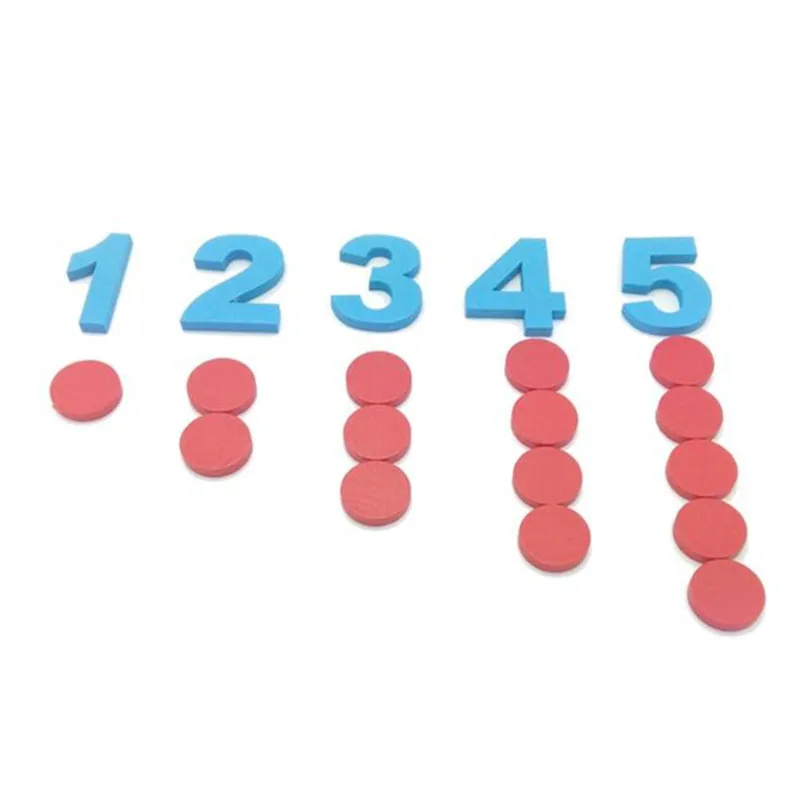 10 шт. синий цифровой + 55 красная прилавок для детей с цифрой Монтессори Математика