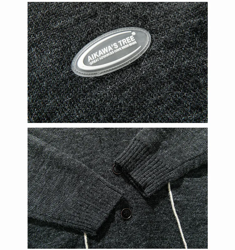 

IEFB / men's clothing 2020 Autumn new cardigan sweater coat solid color V-neck all-match loose casual men's knitwear top 9Y3799