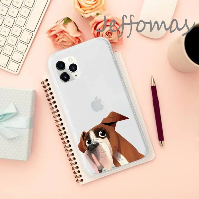 

Pug Dog French Bulldog Phone Case Transparent for iPhone 11 12 mini pro XS MAX 8 7 6 6S Plus X 5S SE 2020 XR