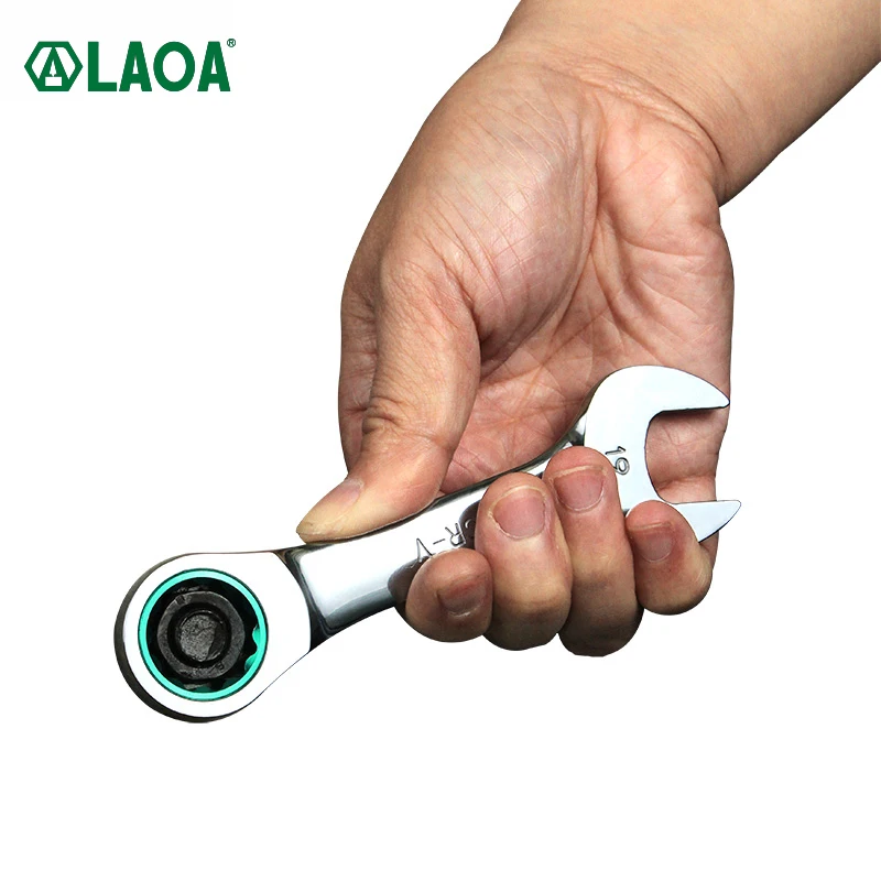 

LAOA Short Ratchet Wrench Adjustable Key CR-V Monkey Wrench