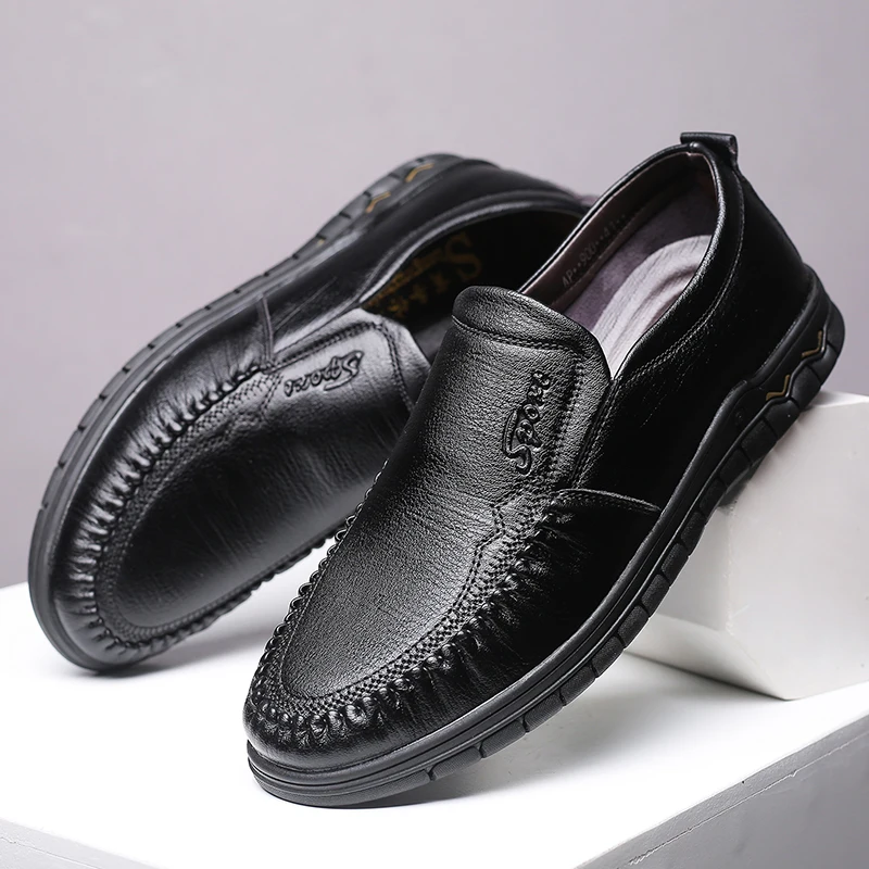 

Tenis Masculino Men Leather Dress Business Shoes Outdoor Sneakers Classic Slip on Loafers Shoes Man Formal Wedding Flat Shoes I