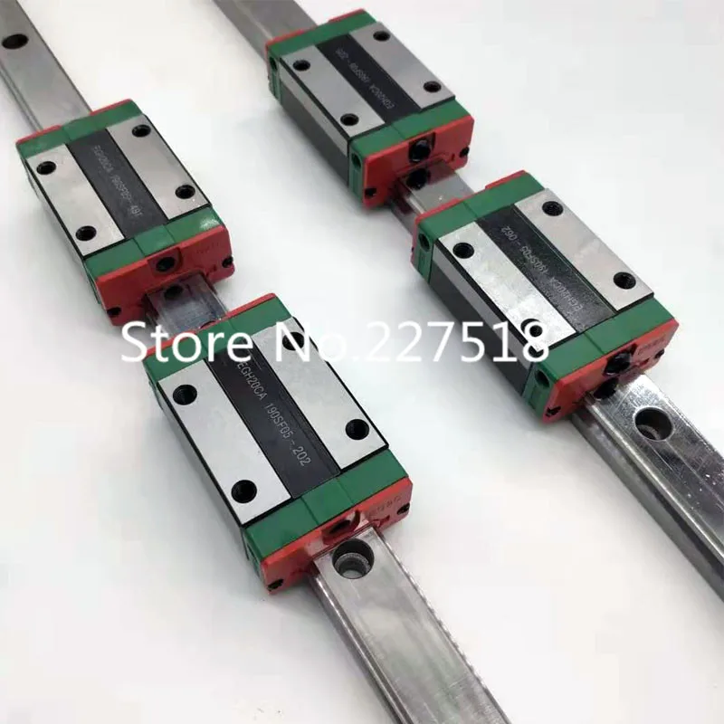 2 шт. линейные направляющие рельсы EGH20 EGH20CA 350/550/1000/1500 мм+ 4 шт. Линейный ползун каретки EGH20CA/фланец EGW20CV ЧПУ комплектующие