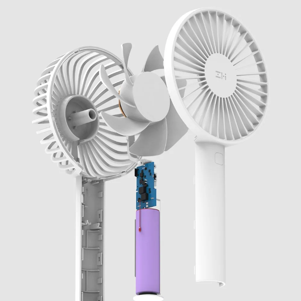 

Mini Speeds Cooling Fan Portable Handheld Rechargeable Built-in Battery 2600mAm/3350mAh USB Port Mini Fan Blue/White