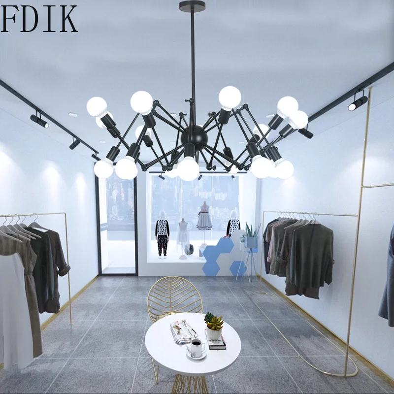 Винтажная люстры пауки промышленная металлическая Подвесная лампа для