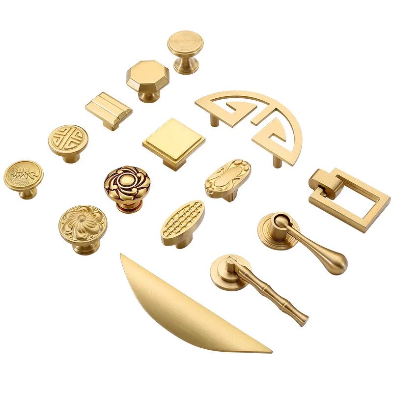 Чистый Медь Кухня ручки шкафа шкаф дверные для выдвижных ящиков Европейский