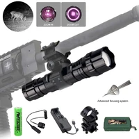 200yards led infrared flashlight zoomable hunting torch 940 nm adjustable ir light night vision18650chargermountswitchbox