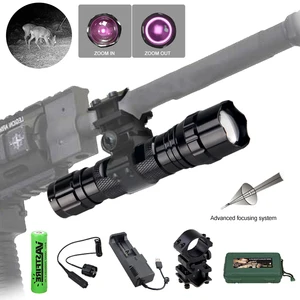 200yards led infrared flashlight zoomable hunting torch 940 nm adjustable ir light night vision18650chargermountswitchbox free global shipping