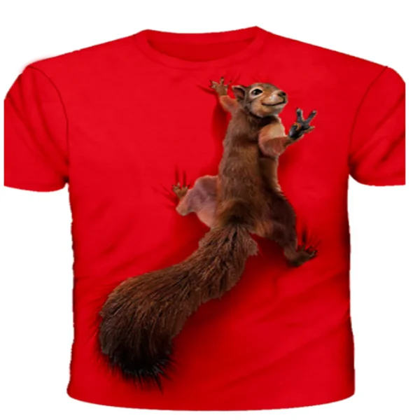 

Футболка мужская с изображением белки, рубашка с 3D-принтом животного, топ с милым рисунком для мужчин и женщин, Милая футболка с лицом щенка, ...