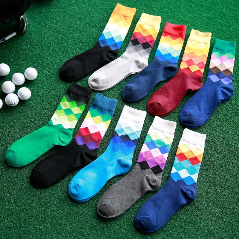 10/8/6pairs Brand New Men's Cotton Socks Casual Business Men Socks Soft Breathable Summer Winter for Male Socks Funny Art