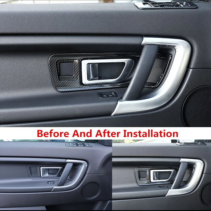 

ABS carbon fiber Inner Door Handle Frame Cover Trim Interior Decoration For Land Rover Discovery Sport 2015-2019 Car Styling