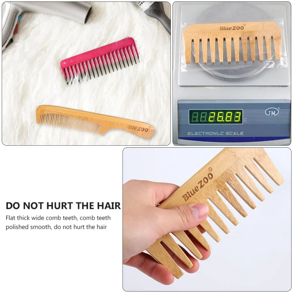 

3 Pcs Bamboo Combs Portable Hair Combs Barber Shop Combs Household Hair Combs