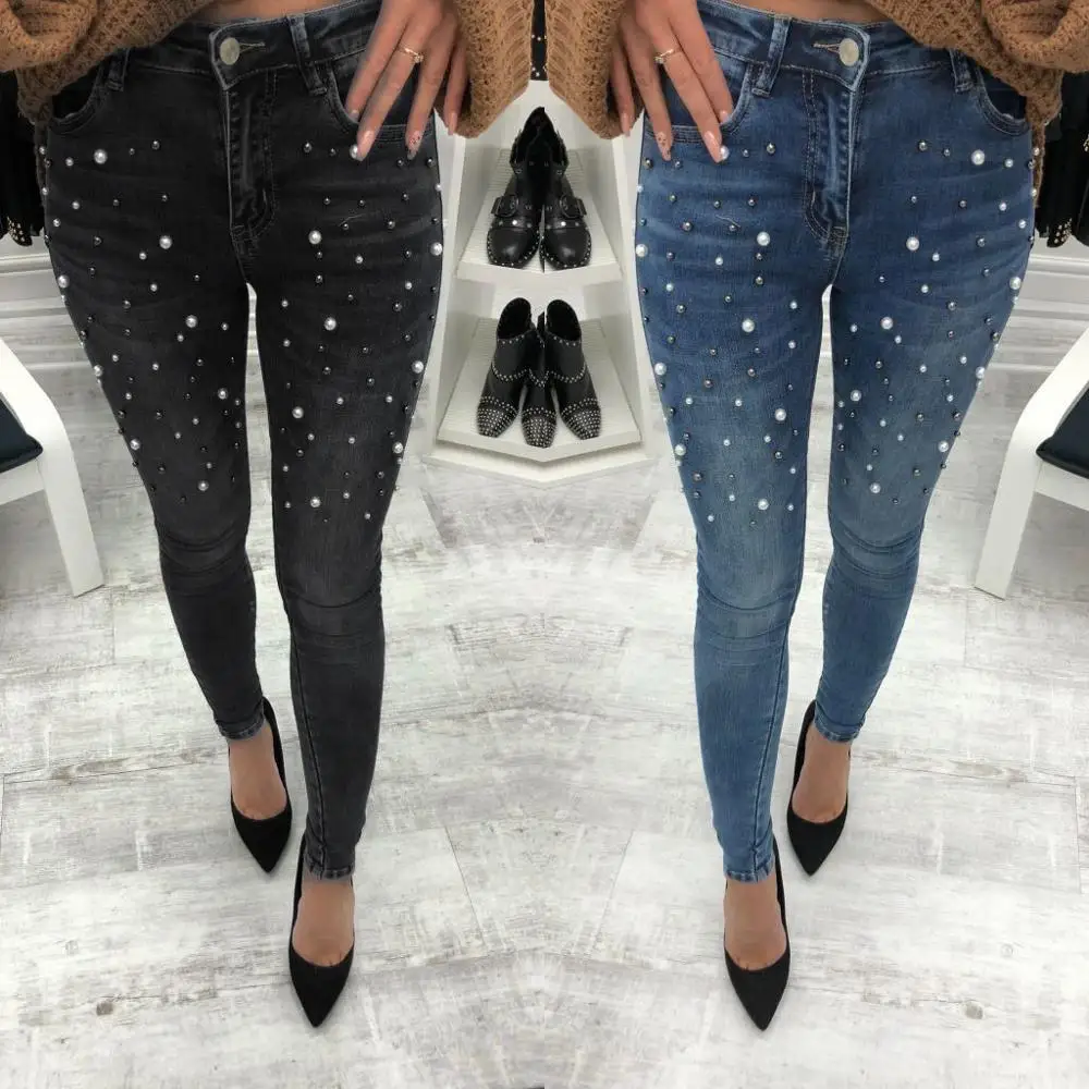 Женские повседневные джинсы с высокой талией эластичные облегающие брюки