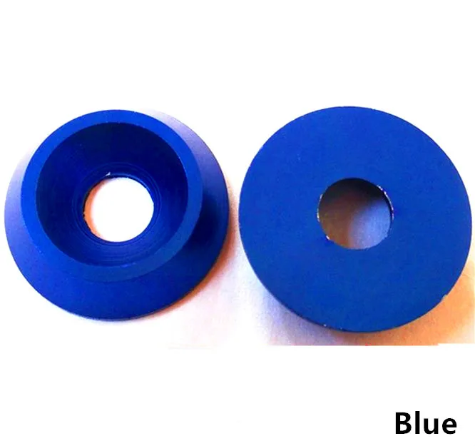 Blue 5 шт. M4 M5 M6 M8 алюминиевый сплав цветной потайной зонтик с плоской головкой с круглой головкой винт вогнутый конический декоративный паз шайба - Цвет: Blue