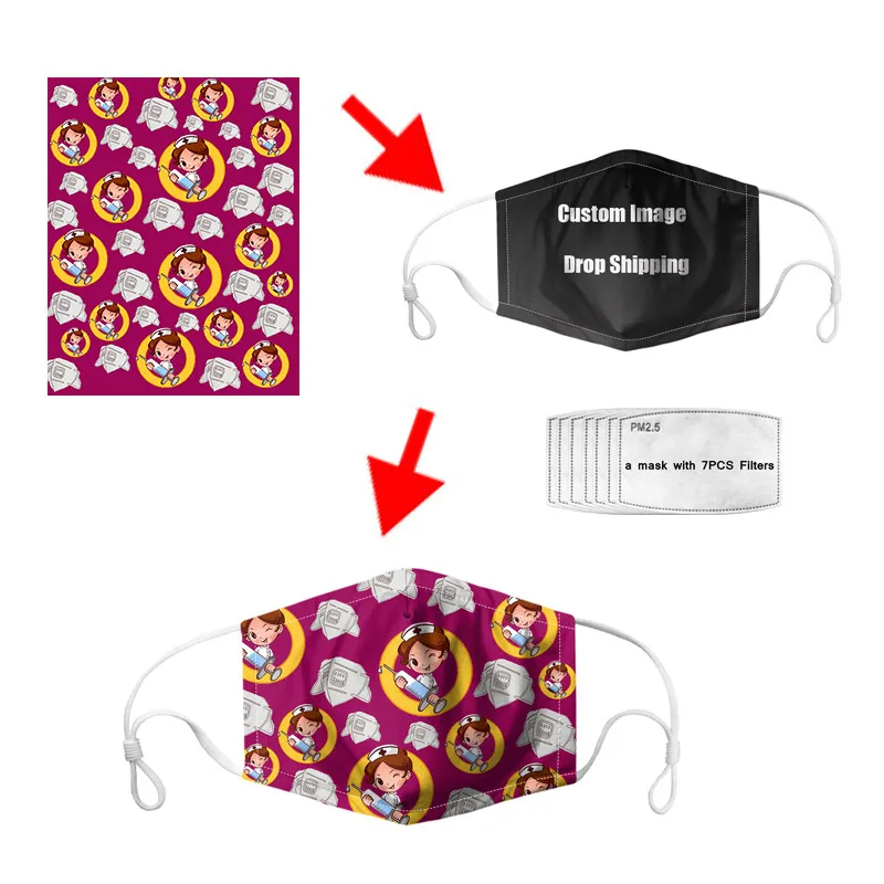 Anti Dust Mouth Mask with Filter Adults&ampkids Protection 3D Animal Uv Mascarillas Print White Unisex Masks |