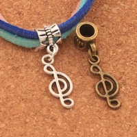 120pcs zinc alloy bronze small cute treble cleft music note big hole beads fit european bracelets b557 30 9x7 8mm