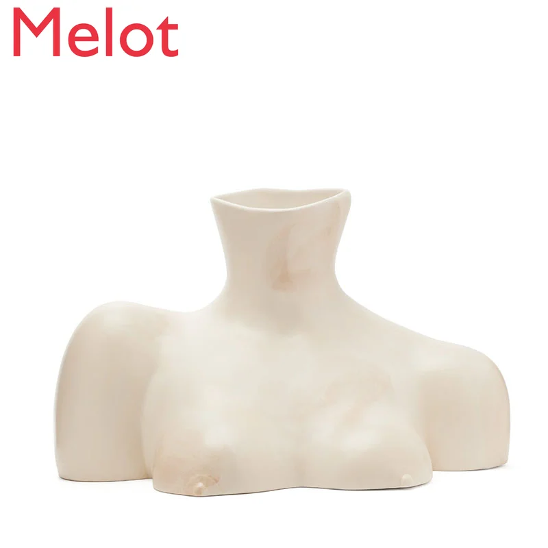 

Nordic Style Arts Girl Bust Vase Mannequin Abstract Human Body Decorative Ornaments Resin Flower Pot Home Decoration