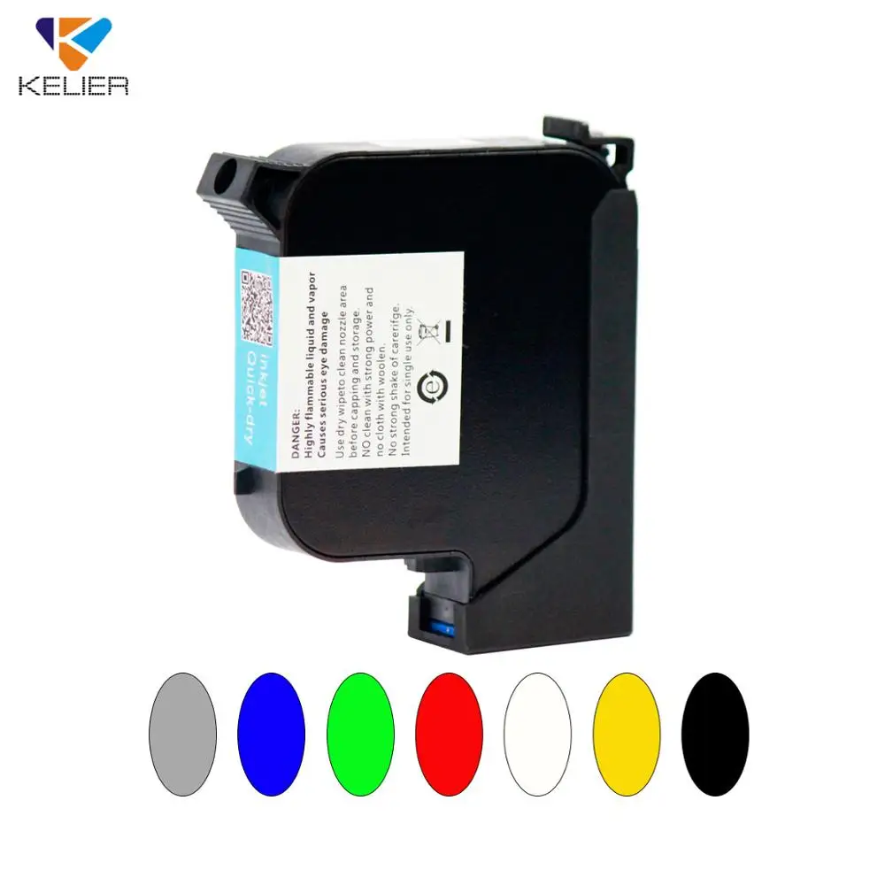 Картриджи с чернилами KELIER QuickDry Tij2.5 Solvent Black White Yellow Invisible для термической струйной печати на принтере Tij 2589K.
