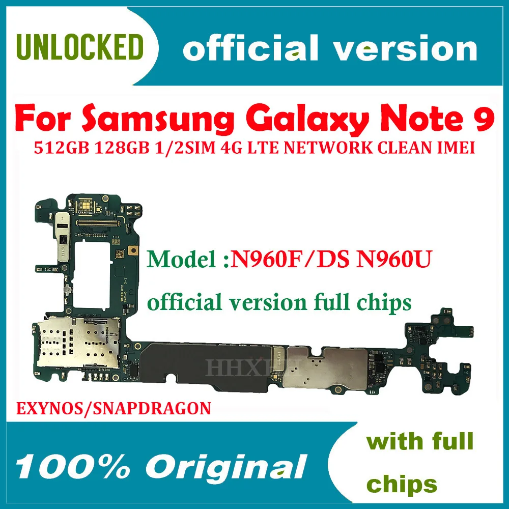 512 ГБ 128 100% Оригинальный разблокированный для Сань Син Galaxy Note 9 N960F N960FD материнская