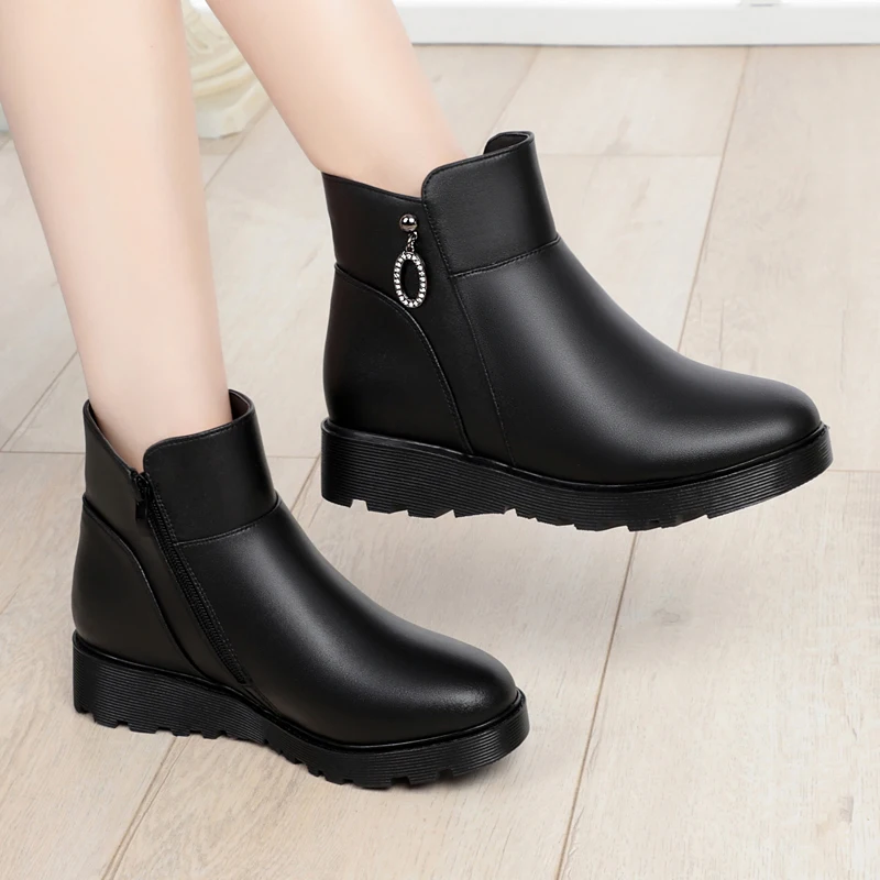 AIYUQI обувь для мам зимние женские теплые ботинки Нескользящая шерстяная на