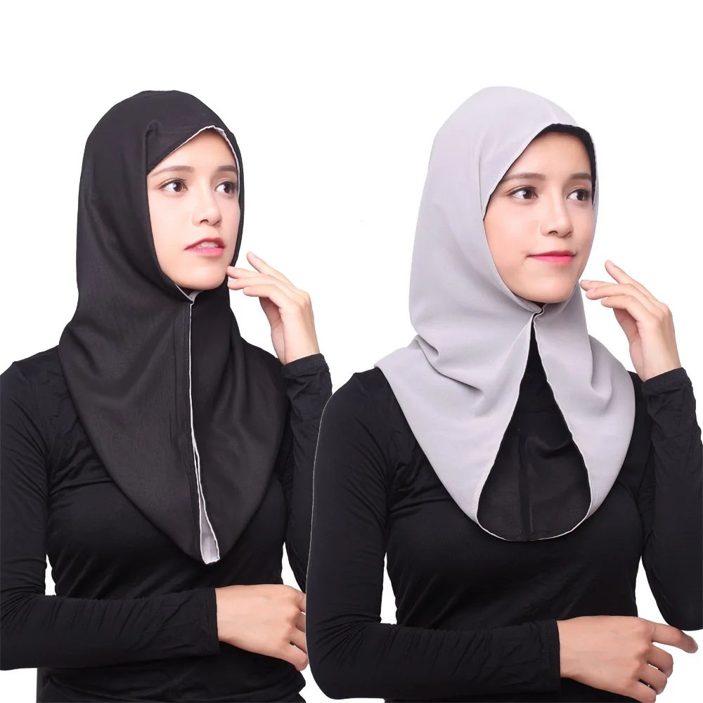 

Chiffon Two Sides Wear Women Hijab Caps Muslim Turban Cap Islamic Bonnet Hat Female Headband Turbante Mujer 2021 New Fashion