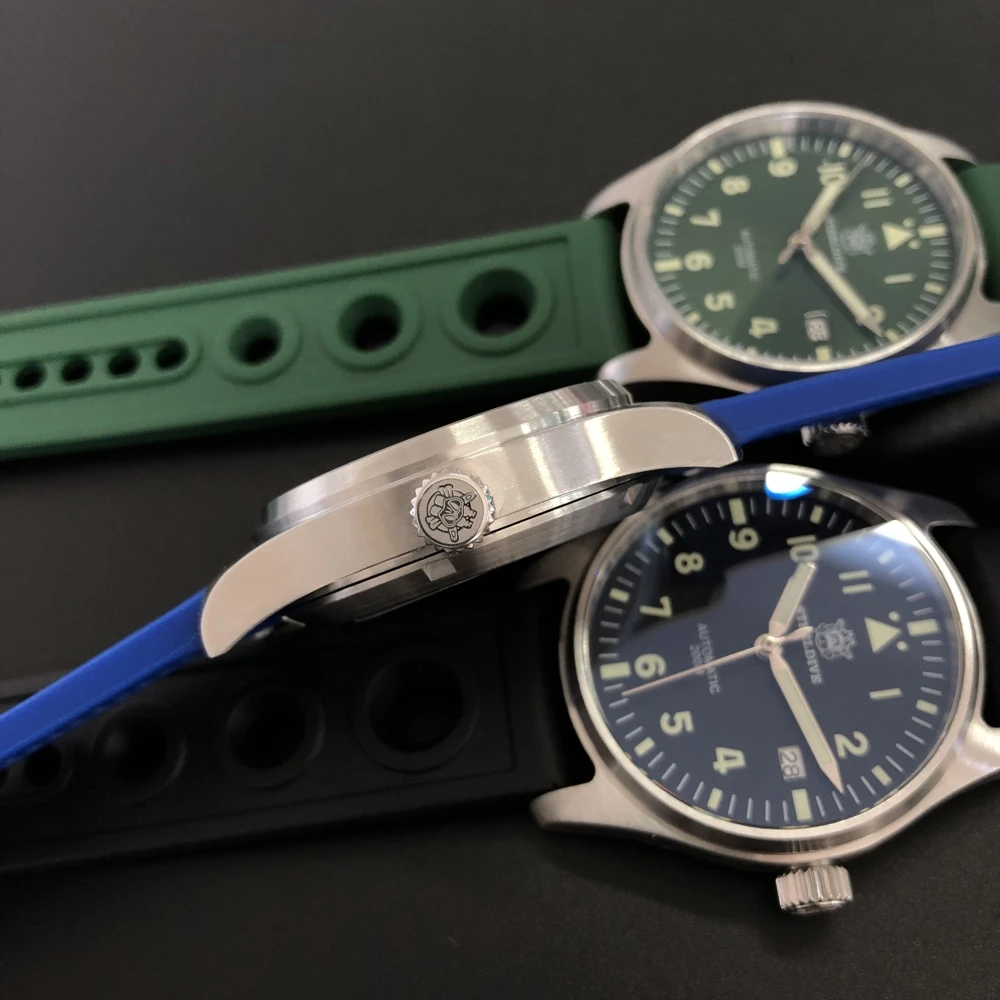 STEELDIVE NH35 пилота часы 200 м Водонепроницаемый Diver механические для Для мужчин