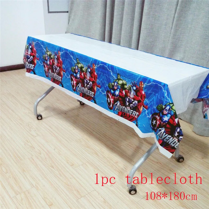 1pc Table cloth 10 шт./пакет Мстители подарок мешок с персонажем из мультфильмов высокого качества подарки для тематической вечеринки детское платье «С Днем Рождения украшения принадлежности для тематической вечеринки фестиваля - Цвет: 1pc Table cloth