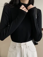 black high collar bottomed shirt womens wear in winter with 2021 new fashion slim thin clothes