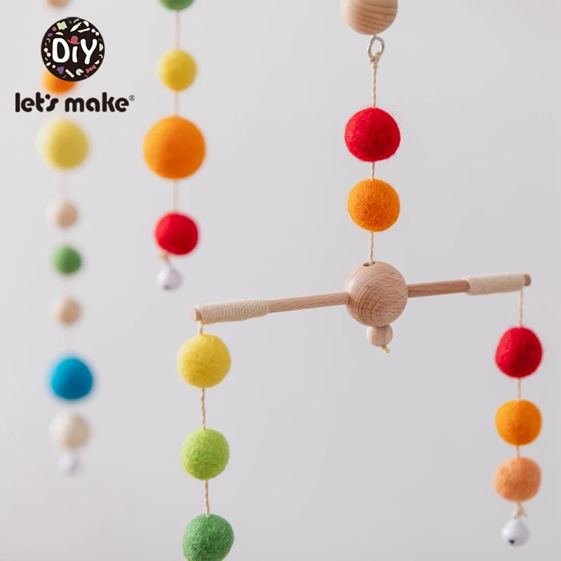 

Let'S Make 1PC Kid Crib Hanging Bed Bell Balanced Rainball Ball Pendant Pom Pom Ball Baby Soother Nursery Decor Baby Toy