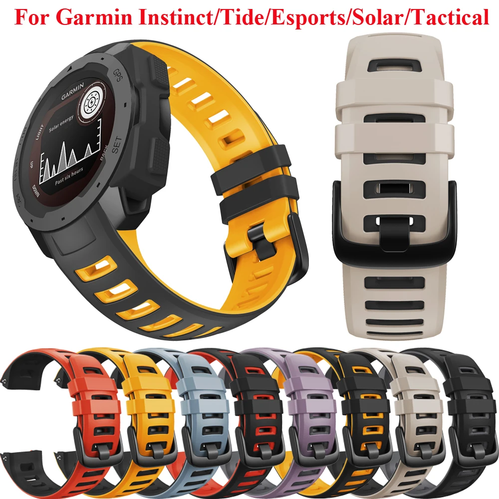 Silicone Watch Band Strap for Garmin Instinct Watch Replacement Wrist Strap for Instinct Tide/Esports/Solar/Tactical Wristband