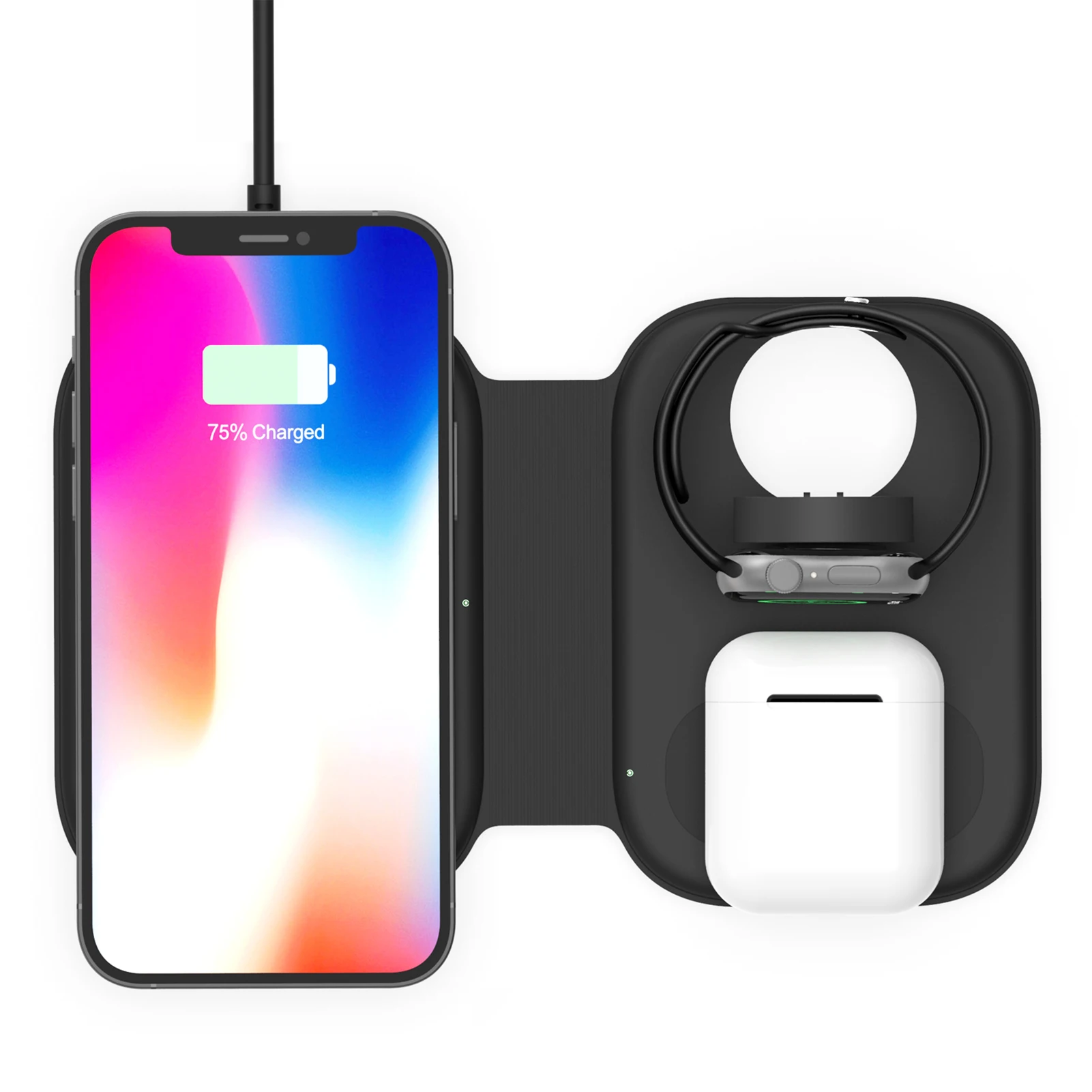 

3 In 1 Magnetic Wireless Charger 15W Fast Charging Station For Magsafe IPhone 12 Pro Max Chargers For Apple Watch Airpods Pro