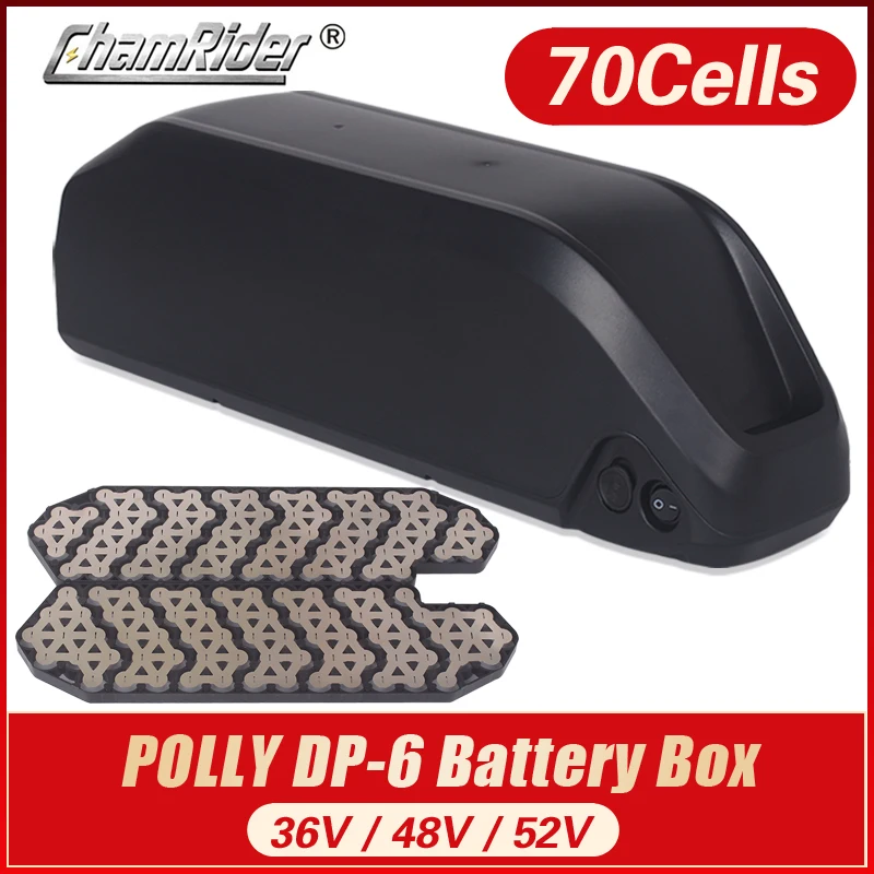 Buy Caixa de bateria polly para bicicleta elétrica, tubo inferior para bicicleta elétrica 10s 6p 7p 13s 14s 5p níquel com 18650 células