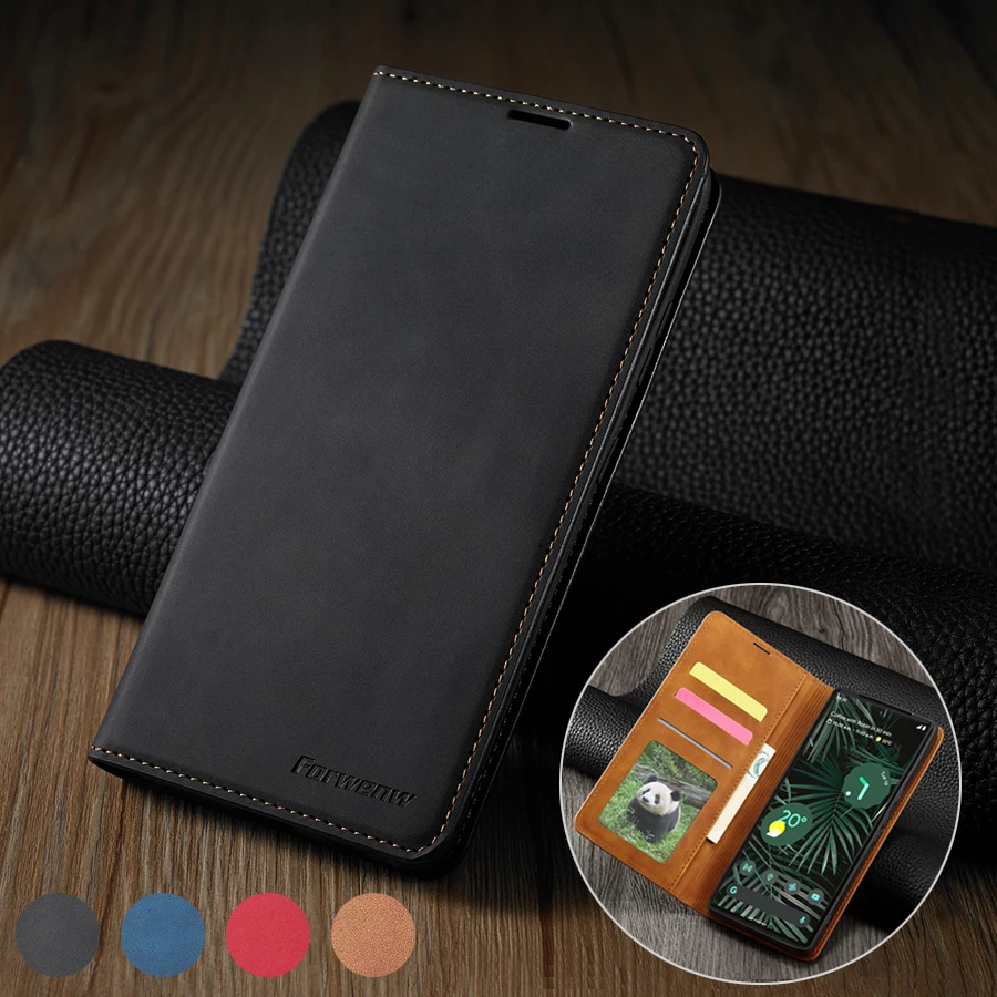 Wallet Leather Magnetic Case For Google Pixel 6 6 Pro Fashion Business Flip Cover  Anti-drop Protective Sleeve