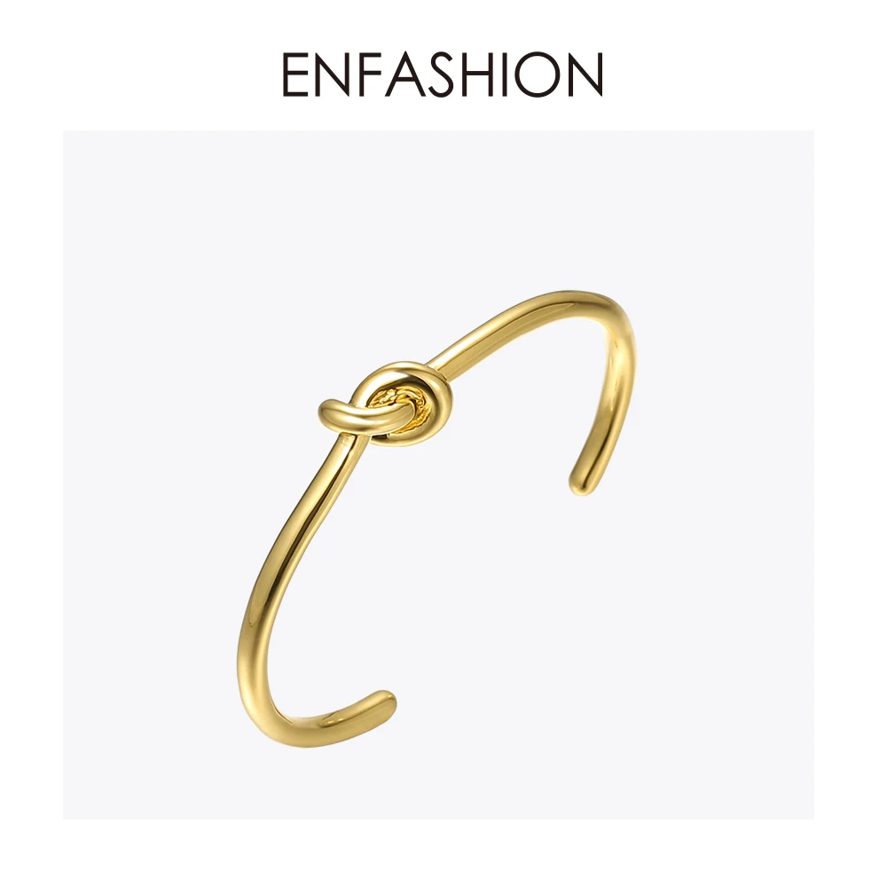 Enfashion,, Браслет-манжета с узелком, маншет, розовое золото, браслет на запястье для женщин, браслеты на запястье, Pulseiras