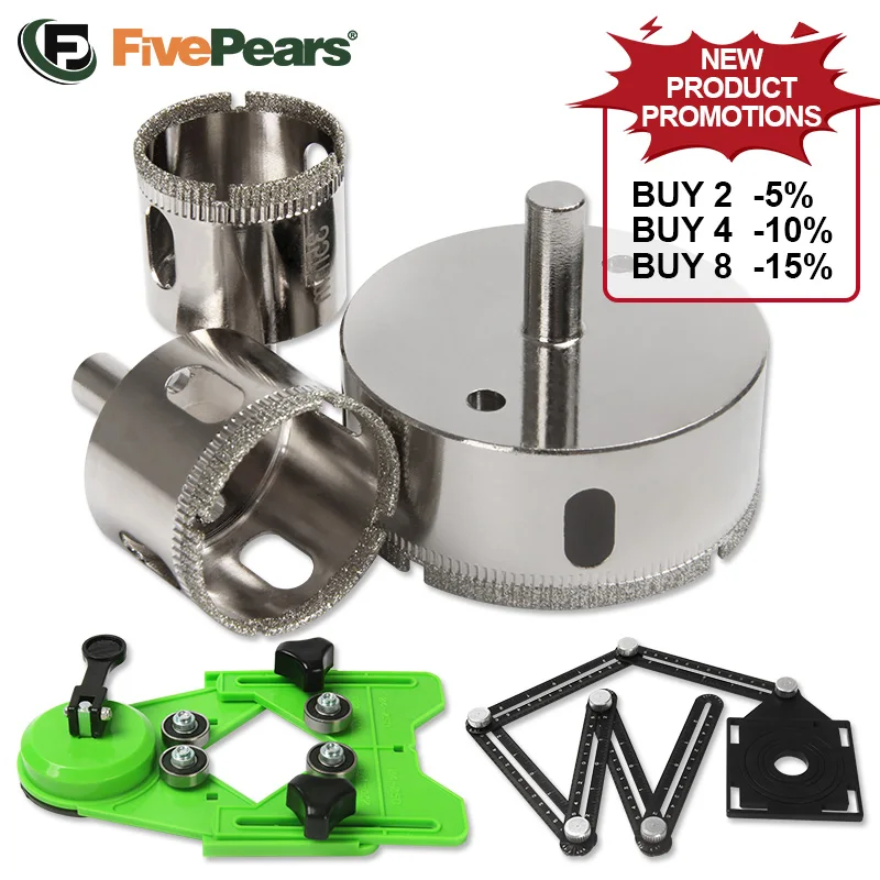 FivePears сверло по керамограниту шаблон линейка для плитки локатор отверстий