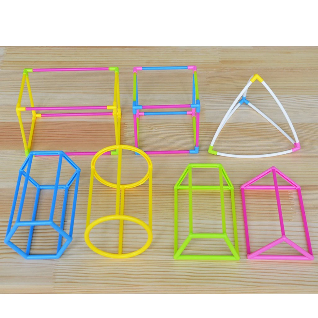 

DIY Math Shape Building Construction Kit Teaching Aids Kids Math Toy with Storage Box