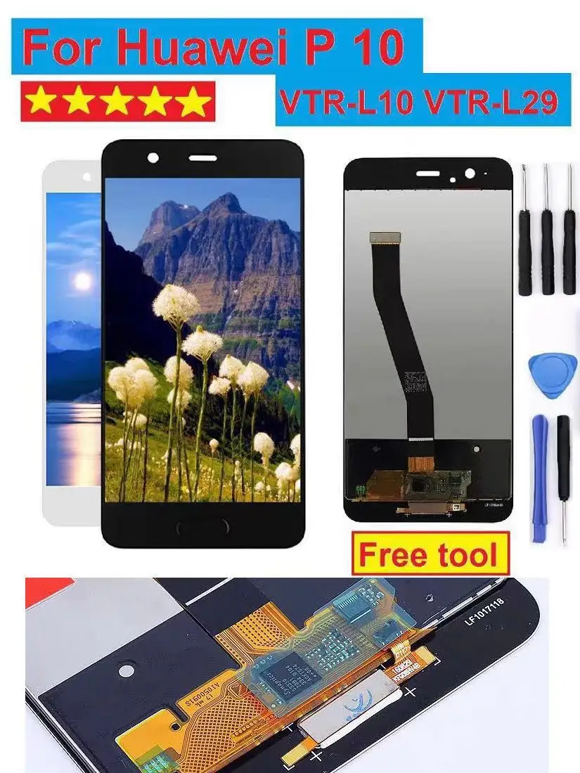 Для huawei P10 ЖК дисплей дигитайзер Сенсорная стеклянная панель в сборе 5 1 дюймов