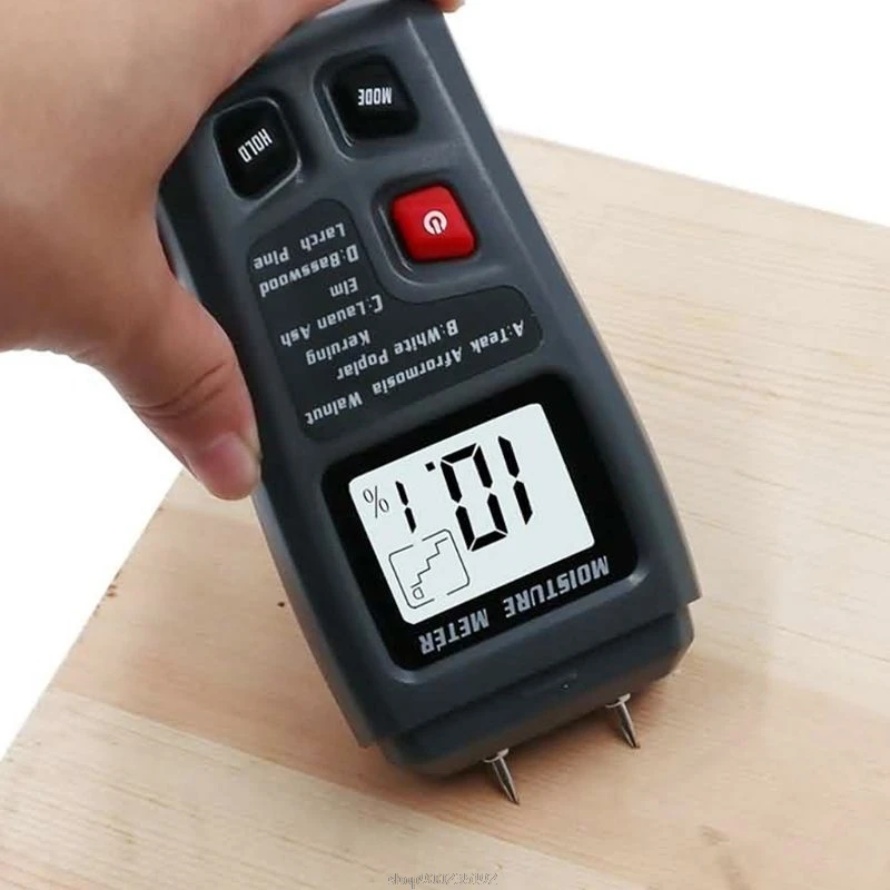 

EMT01 Two Pins Digital Wood Moisture Meter 0-99.9% Wood Humidity Tester With LCD D04 20 Dropship
