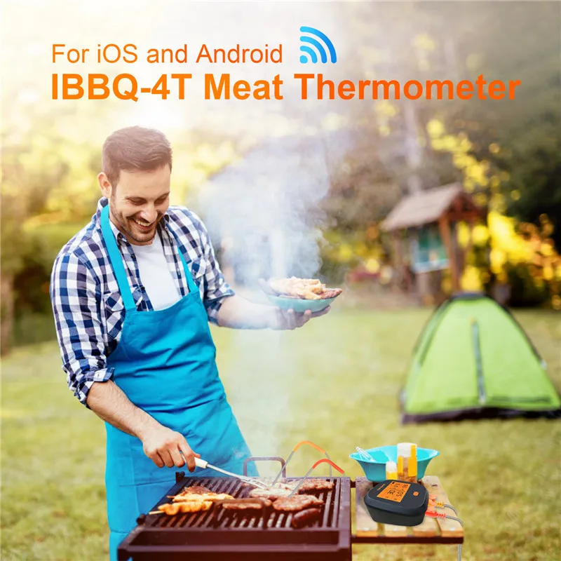 Inkbird IBBQ 4T Wi Fi барбекю цифровой термометр непромокаемые Магнитная сигнализация с 4