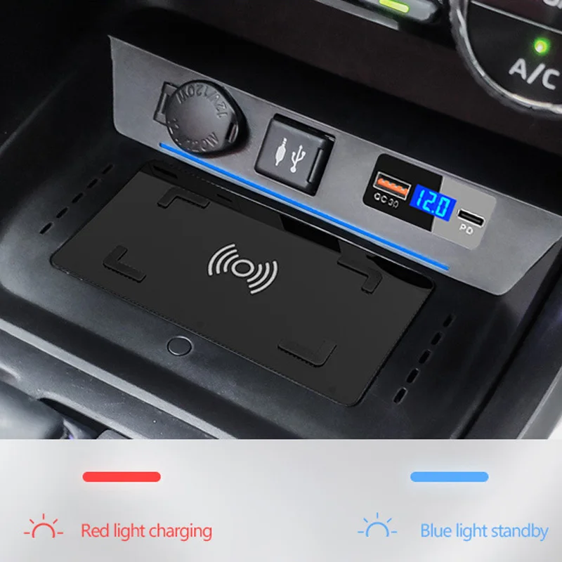 15w wireless charger for toyota rav4 accessories 2019 2020 2021 car modification parts mobile phone wireless charging pad free global shipping