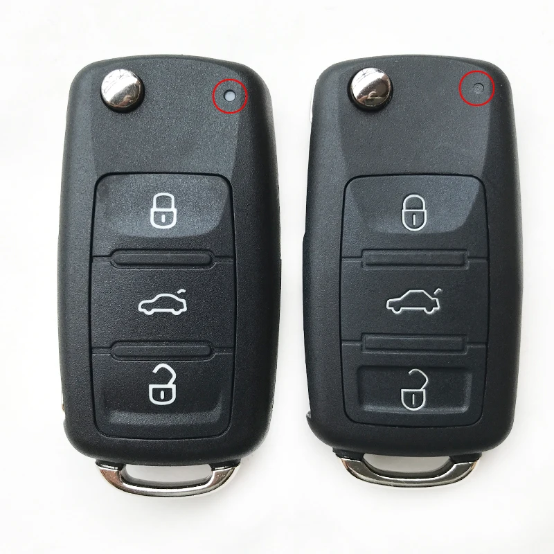 Чехол для автомобильного ключа с 3 кнопками 5K0837202AD VW VolksWagen Tiguan Touareg Golf Passat Polo Skoda